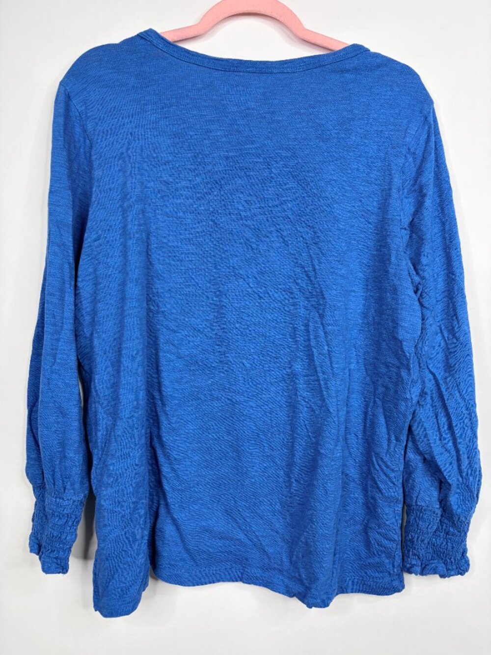 2/$30 Chico's Smocked Long Sleeve Tee Scandi Blue XL/ 16 #A3983 - Picture 7 of 12